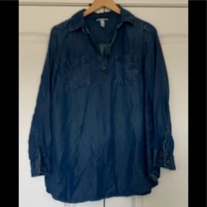 Denim maternity tunic